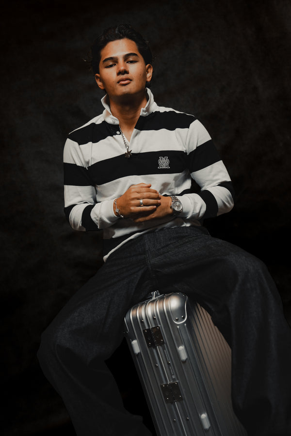 Striped Long Sleeve Polo