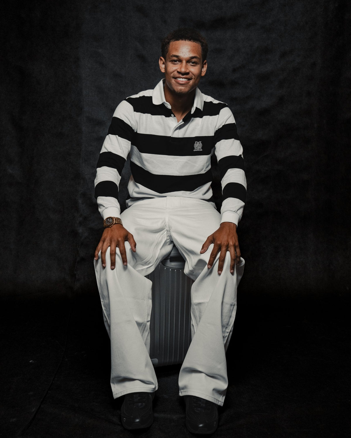 Striped Long Sleeve Polo